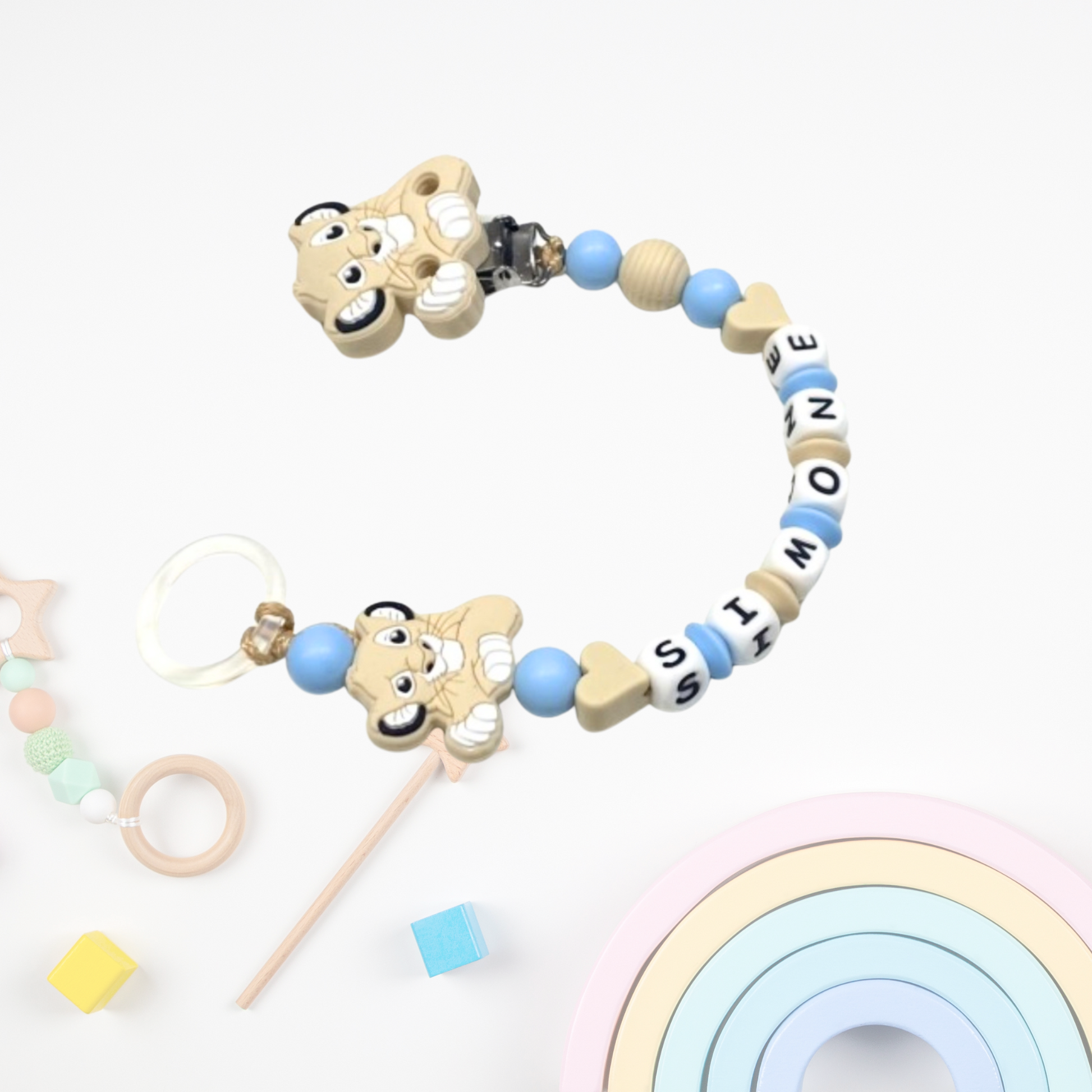 CATENELLA PORTA CIUCCIO LEONE PERSONALIZZATO CON NOME