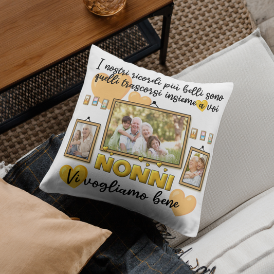 CUSCINO CON FRASE E FOTO PERSONALIZZATA PER NONNI 