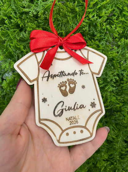 BODY Pendente di Natale in legno con dedica personalizzata