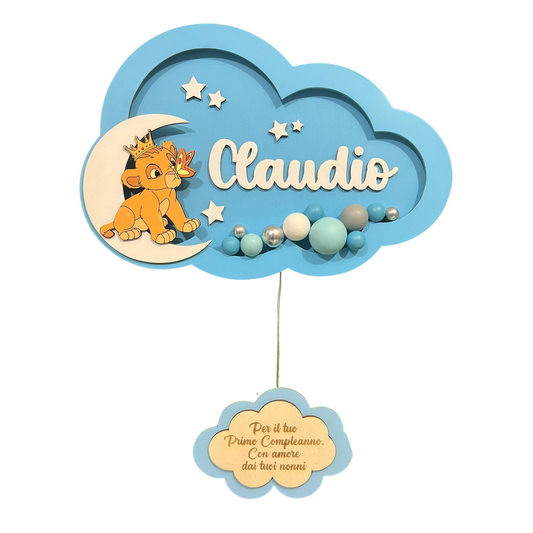 LAMPADE PALLONCINO IN LEGNO PERSONALIZZATE CON NOME PERSONAGGIO E DEDICA 