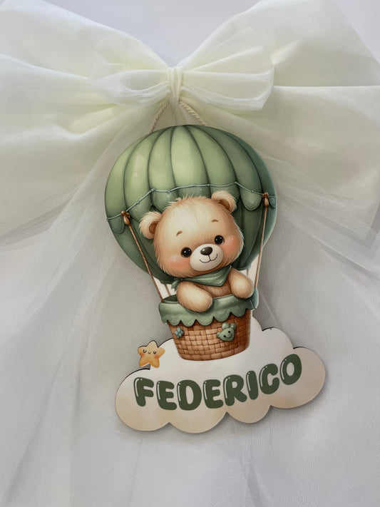FIOCCO NASCITA BEIGE PERSONALIZZATO CON NOME