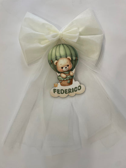 FIOCCO NASCITA BEIGE PERSONALIZZATO CON NOME
