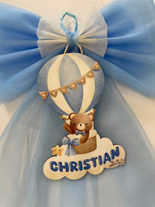 FIOCCO NASCITA BLU PERSONALIZZATO CON NOME