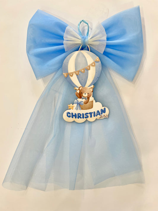FIOCCO NASCITA BLU PERSONALIZZATO CON NOME 