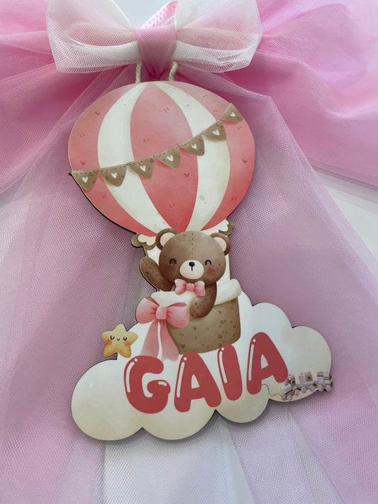 FIOCCO NASCITA ROSA PERSONALIZZATO CON NOME