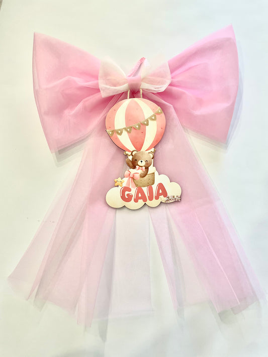 FIOCCO NASCITA ROSA PERSONALIZZATO CON NOME