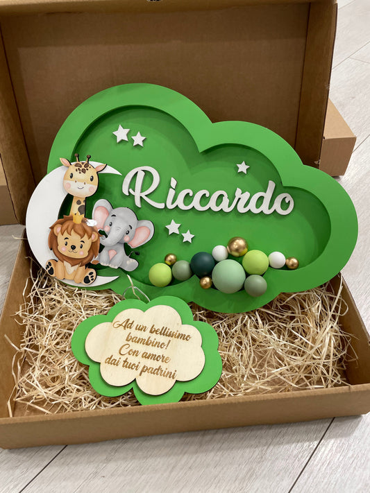 LAMPADE PALLONCINO IN LEGNO PERSONALIZZATE CON NOME PERSONAGGIO E DEDICA 