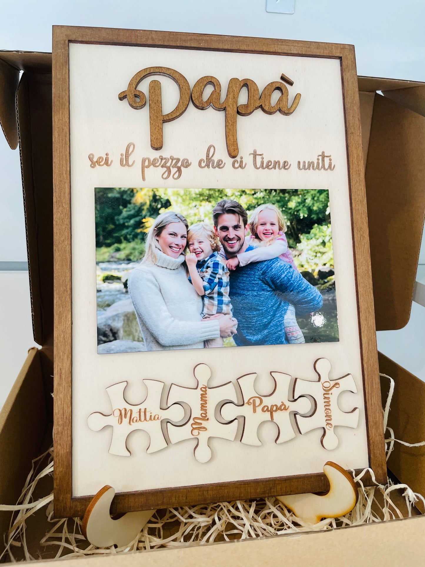 Quadro puzzle con foto Papà