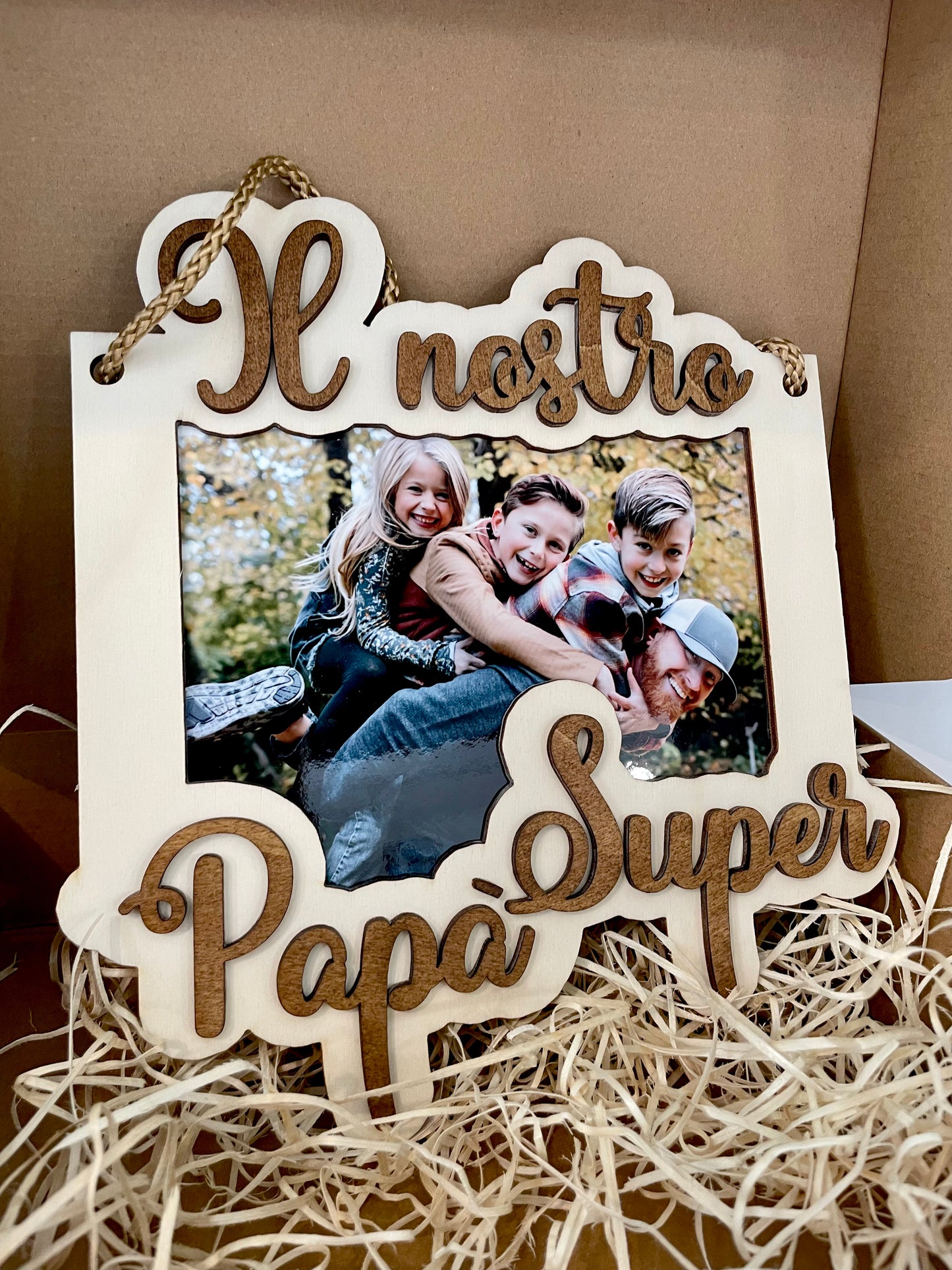 Quadretto in legno con foto Super papà