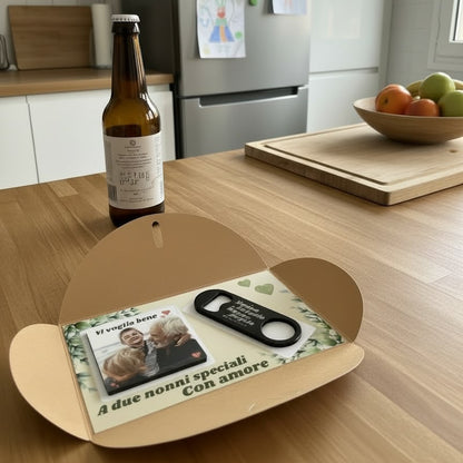 Kit regalo nonni Calamita e Apribottiglie a