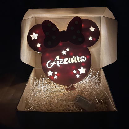 MOUSE ROSA Lampada in legno