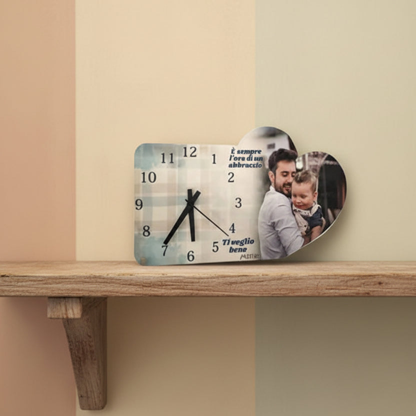 Orologio cuore papà con foto