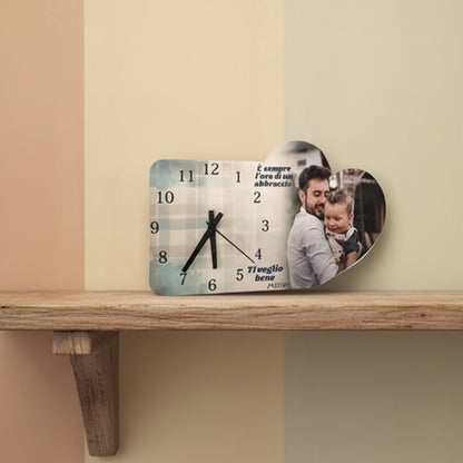 Orologio cuore papà con foto