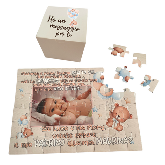 PUZZLE PERSONALIZZATO CON FOTO E DEDICA PADRINI