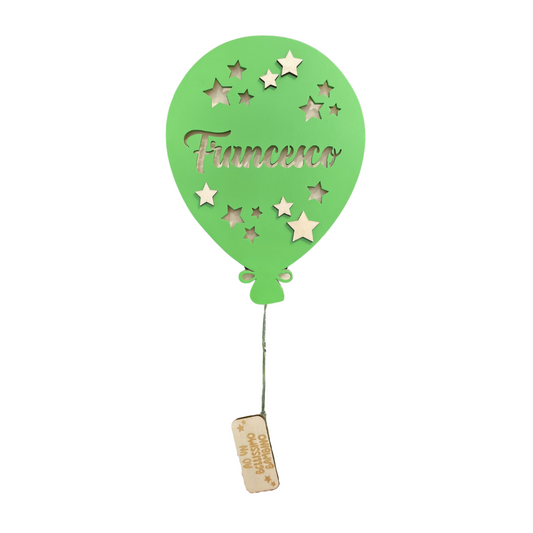 PALLONCINO VERDE Lampada in legno
