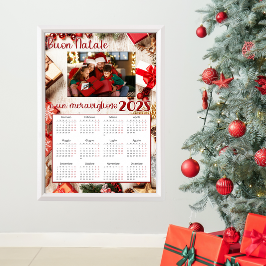 QUADRO CALENDARIO NATALIZIO PERSONALIZZATO CON FOTO E DEDICA