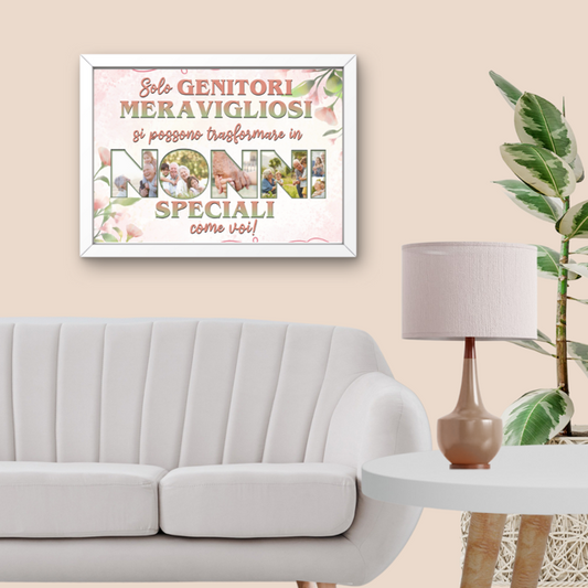 QUADRO CON FRASE E FOTO PERSONALIZZATA PER NONNI 