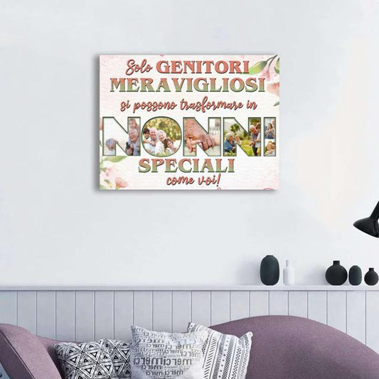 QUADRO TELA CON FRASE E FOTO PERSONALIZZATA PER NONNI 