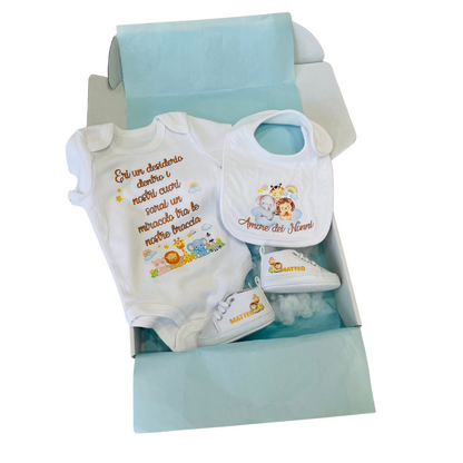 WINK KIT NASCITA JUNGLE BODY BAVETTA SCARPETTE