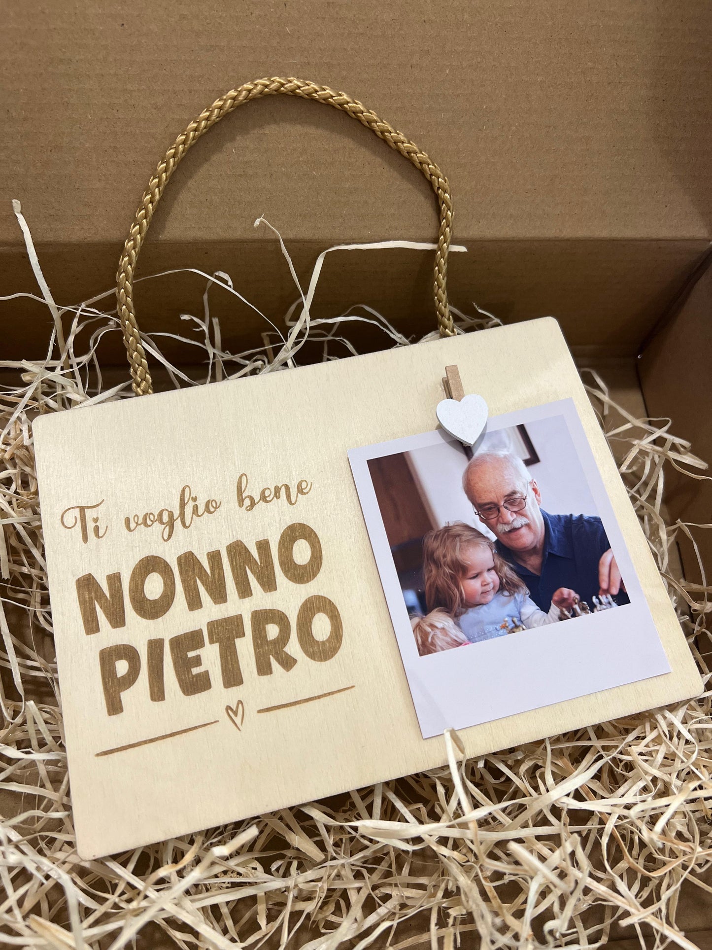Portafoto Legno con clip