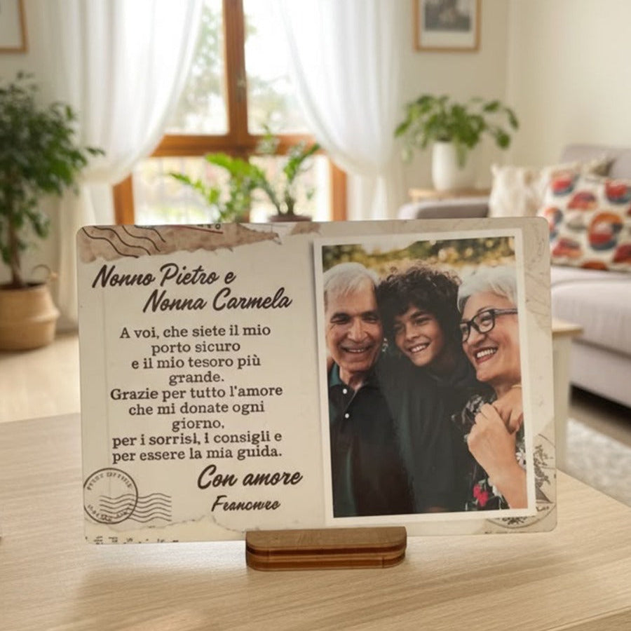 Cartolina Legno Nonni