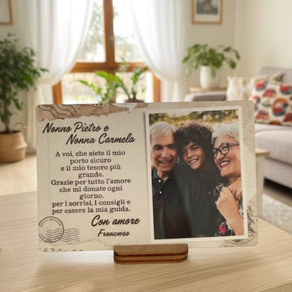 Cartolina Legno Nonni