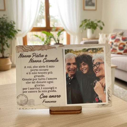 Cartolina Legno Nonni