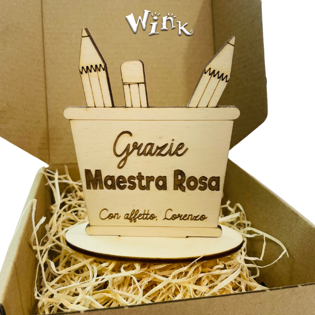 Decorazione in legno con dedica