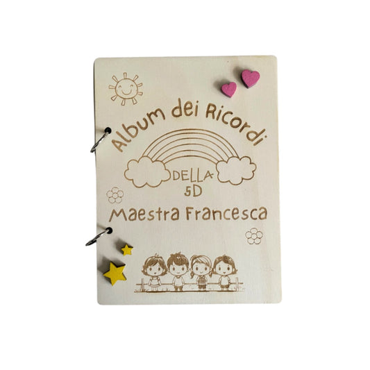 ALBUM DEI RICORDI IN LEGNO CON DEDICA PERSONALIZZATO 
