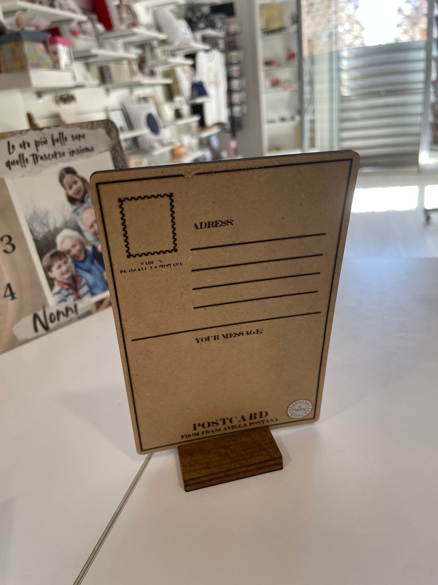 cartolina legno verticale legno nonni retro