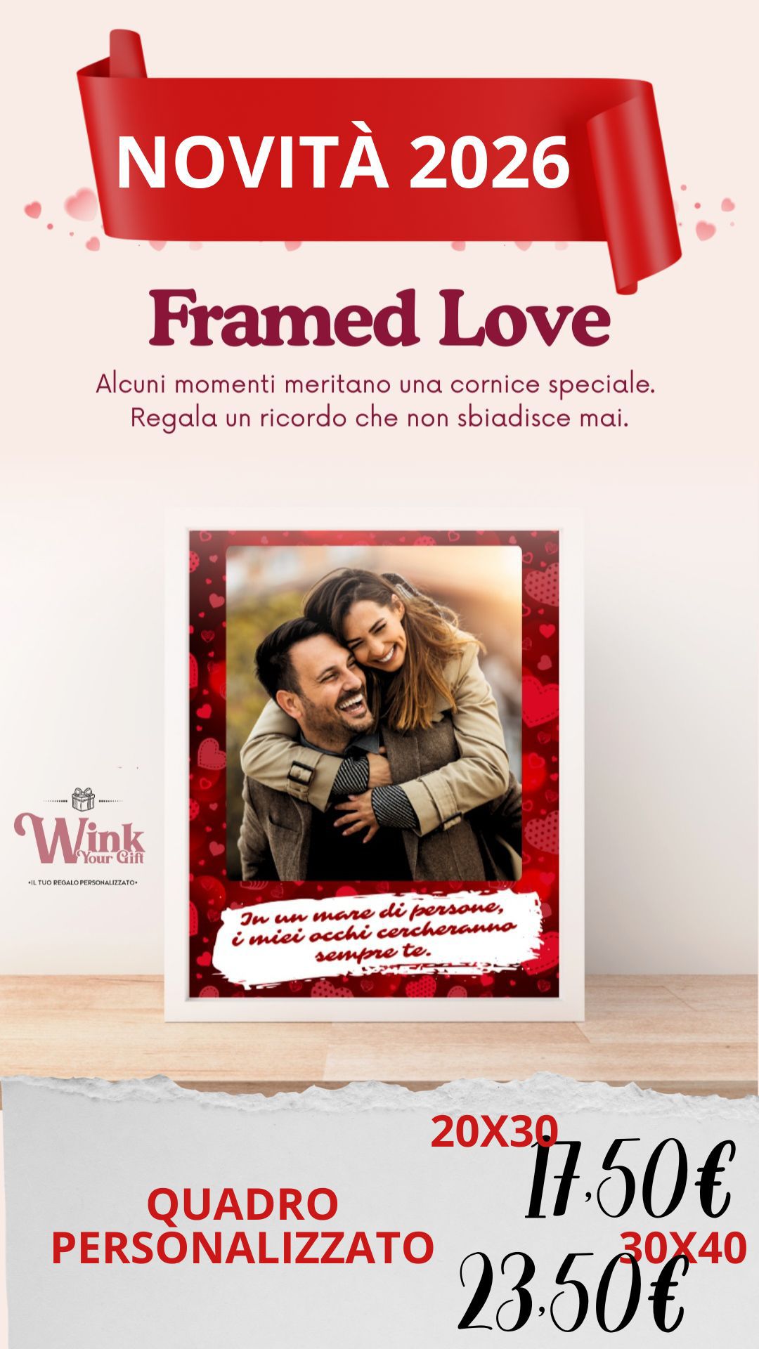 cornice porta foto amore 2026