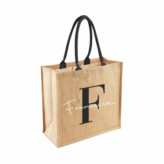 Borsa in juta personalizzata grande