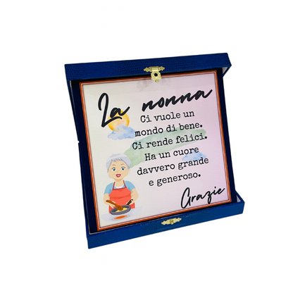 Cofanetto con targa