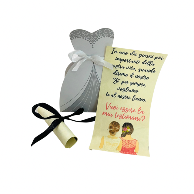 Mini box sposina con pergamena