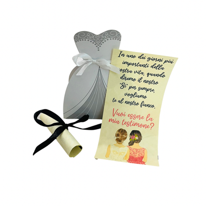 Mini box sposina con pergamena
