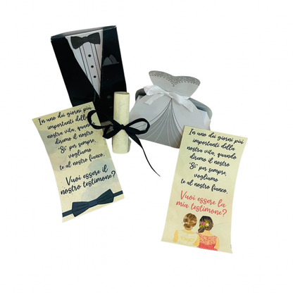 Mini box sposina con pergamena