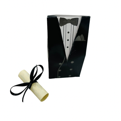 Mini box sposino con pergamena