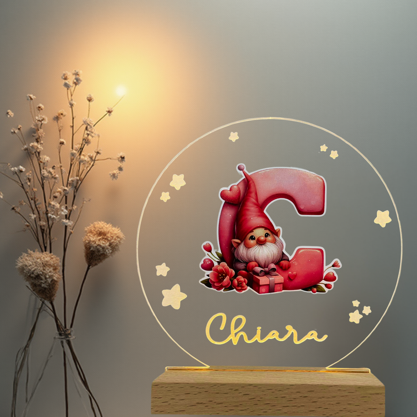 Lampada Led Plexiglass con nome femminile