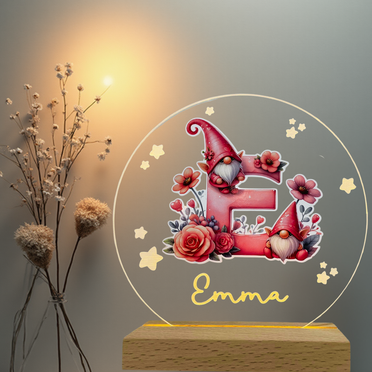 Lampada Led Plexiglass con nome femminile