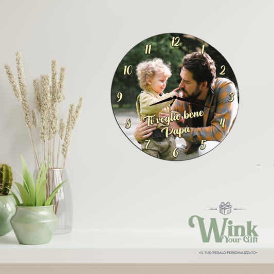 OROLOGIO PERSONALIZZATO CON FOTO E DEDICA PER PAPà