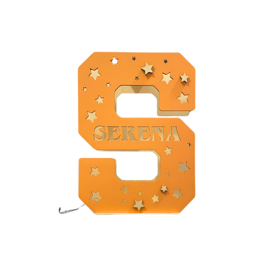 LETTERA ARANCIO Lampada in legno