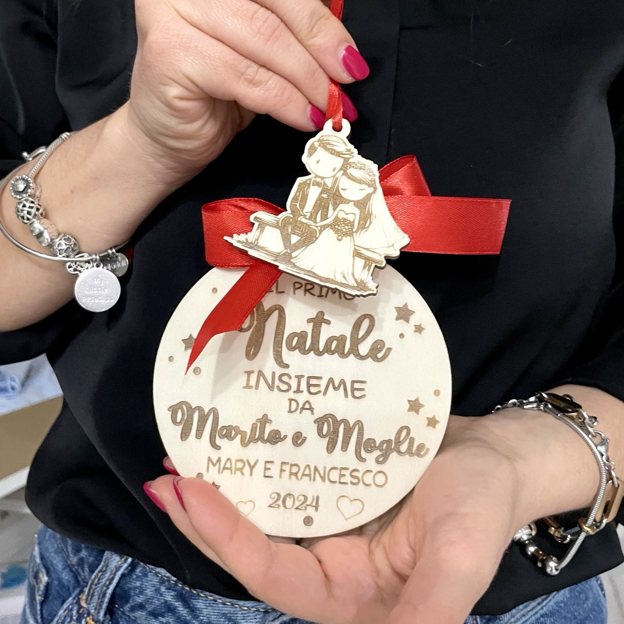 Sposini - Pallina di Natale con pendente