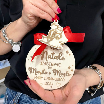 Sposini - Pallina di Natale con pendente