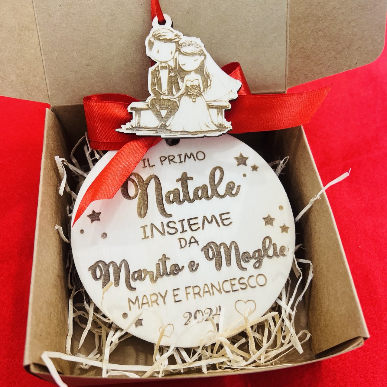 Sposini - Pallina di Natale con pendente