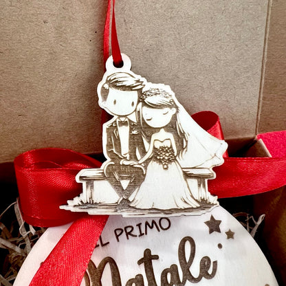 Sposini - Pallina di Natale con pendente