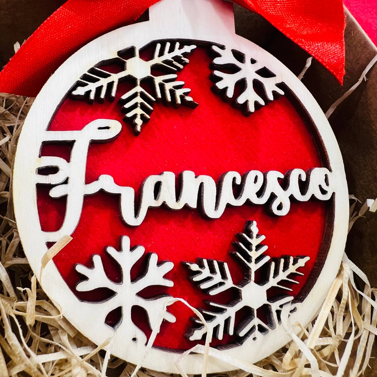 Fiocchi di Neve - Pallina di Natale con Nome
