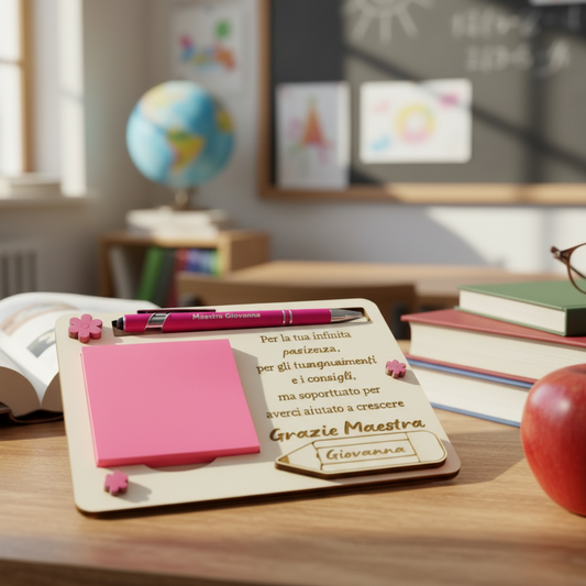 Porta Post-it e Penna personalizzata Maestra
