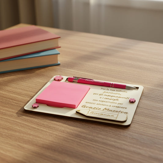 Porta Post-it e Penna personalizzata Maestra