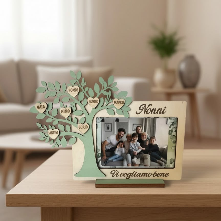 quadretto albero della vita nonni verde
